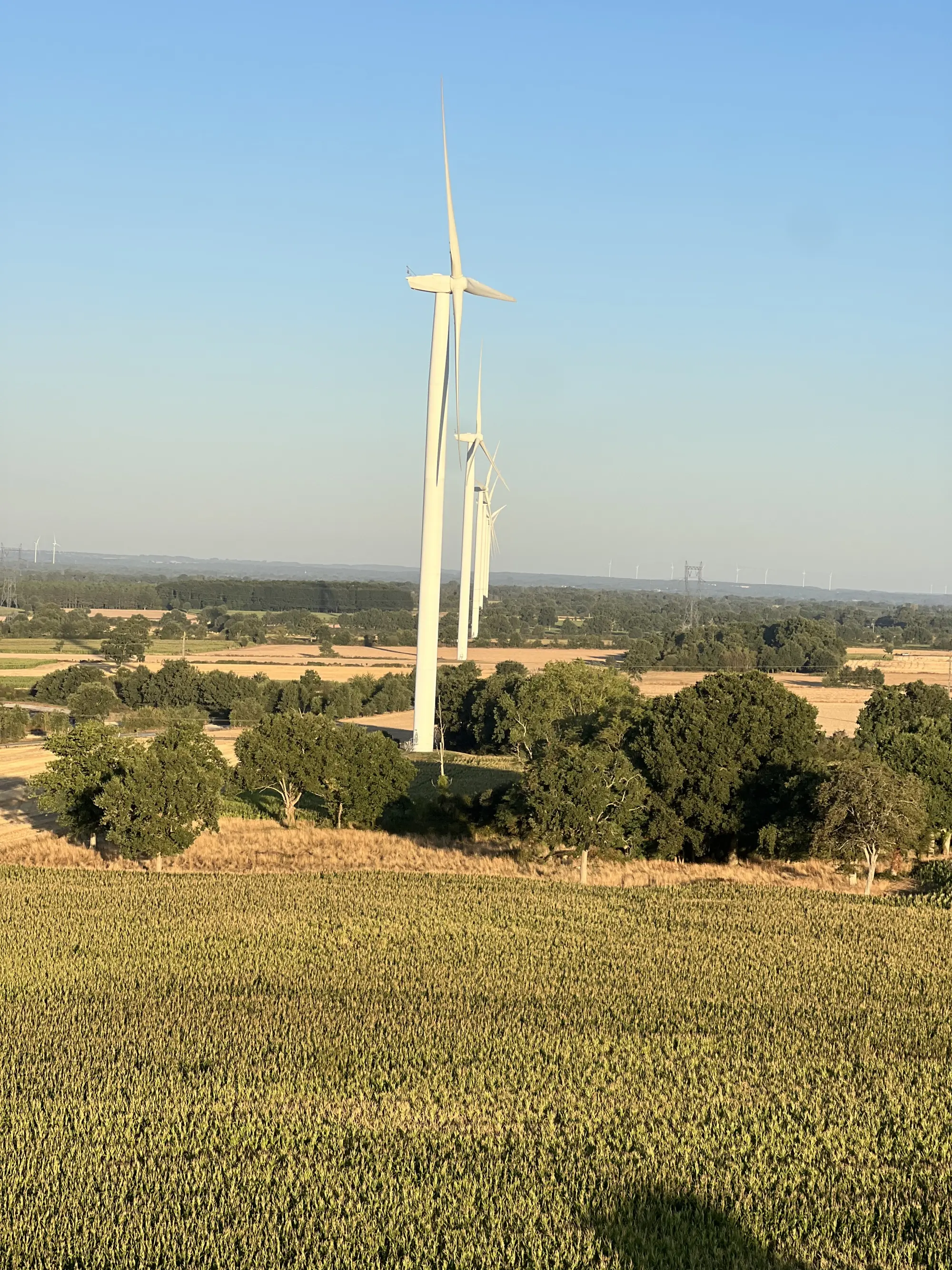 Vol : alignement d’éolienne